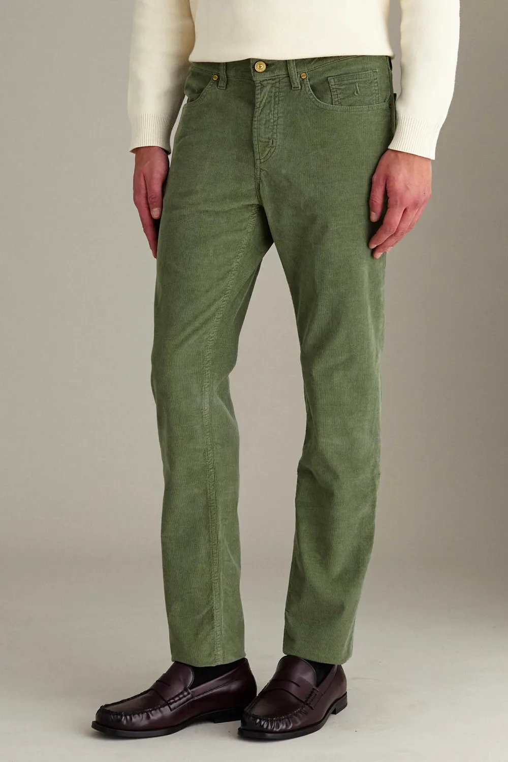 Jeckerson Jordan Herrenhose Slim Fit Grün Samt Stretch