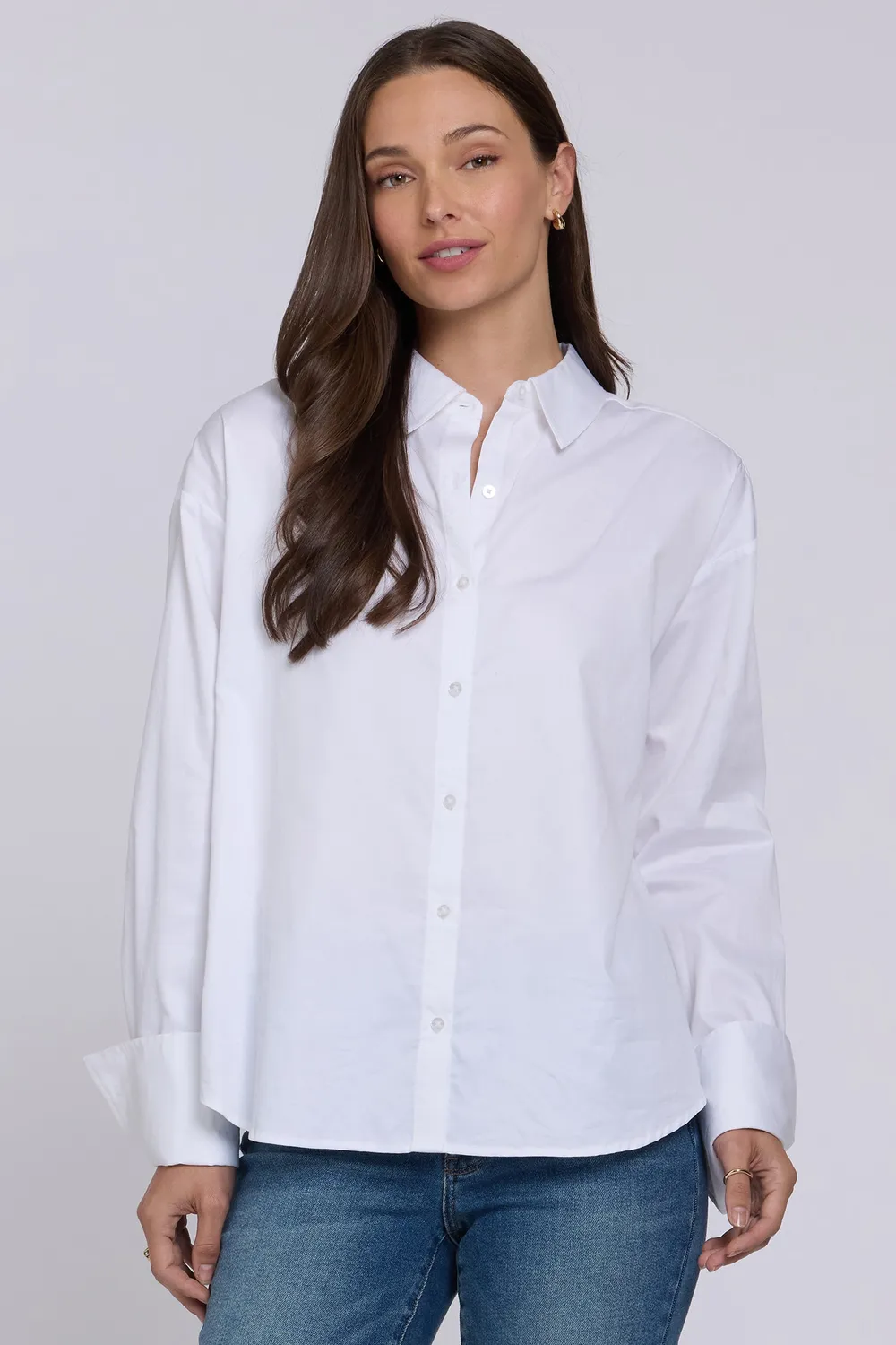 NYDJ Daphne Hemd Optic White weiß Baumwolle