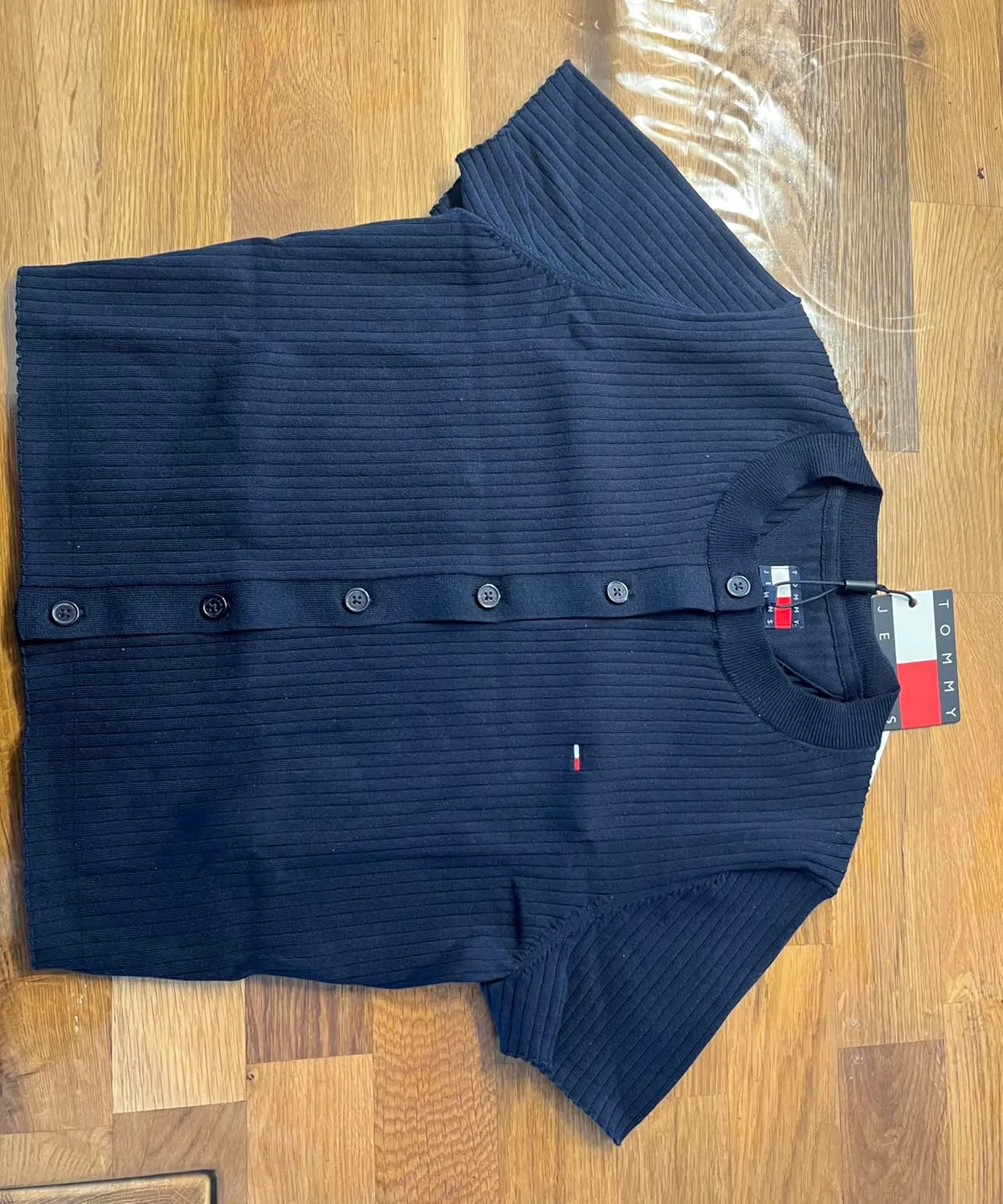 Tommy Jeans TJW Essential Ss Rib DW0DW22315 Strickjacke Rippe