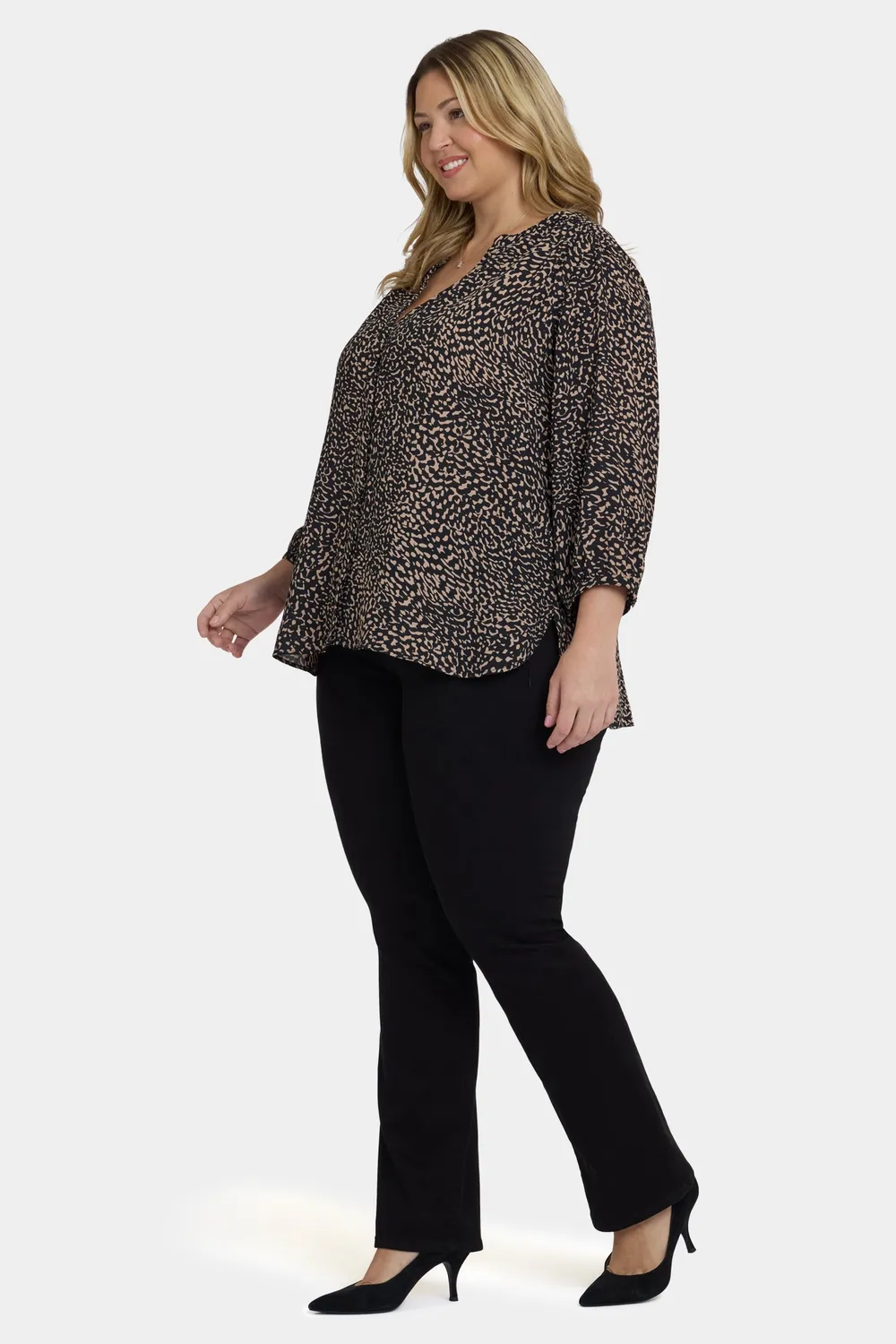 NYDJ Pintuck Bluse Plus Camille le Vie 3/4 Arm