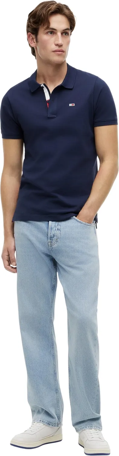 Tommy Jeans Poloshirt Slim Fit M blau Kurzarm