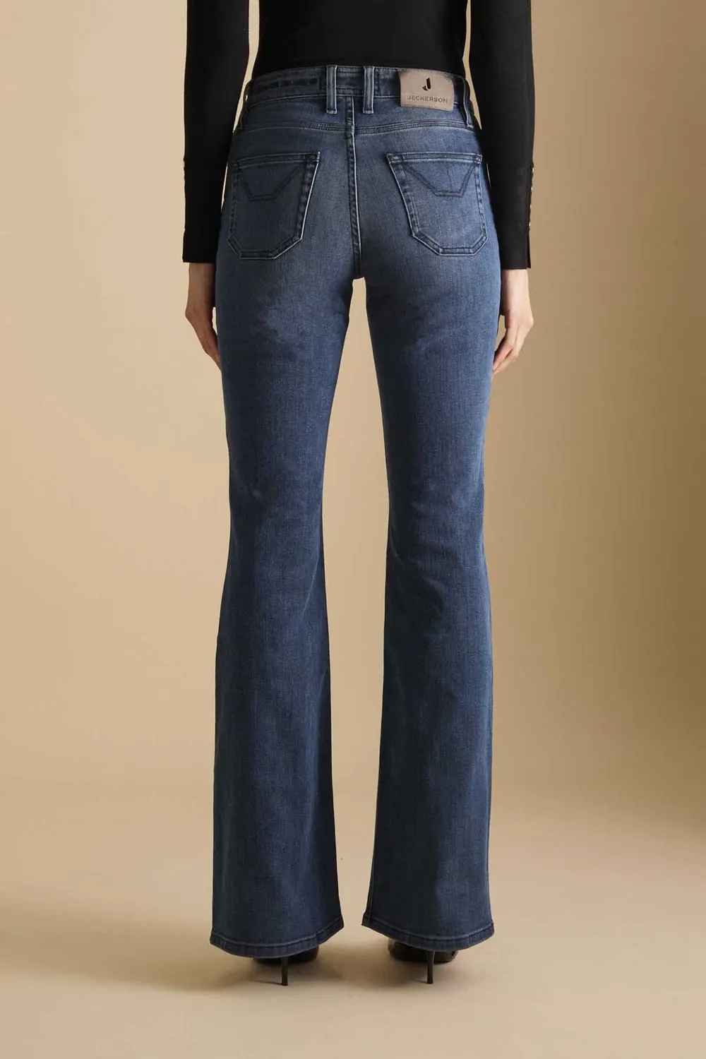 Jeckerson Jennifer Flared Jeans Dunkelblau Stretch Damen