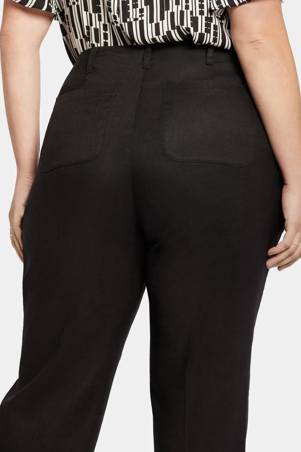 NYDJ Marilyn Straight Plus Hose Schwarz Leinen-Stretch