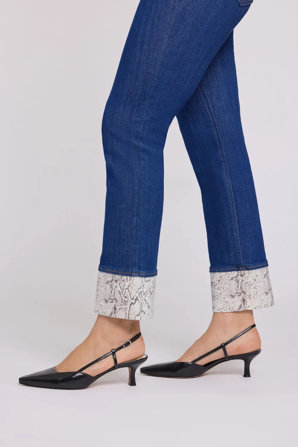 NYDJ Marilyn Straight Petite Jeans Blue Rinse Indigo Pythonsaum