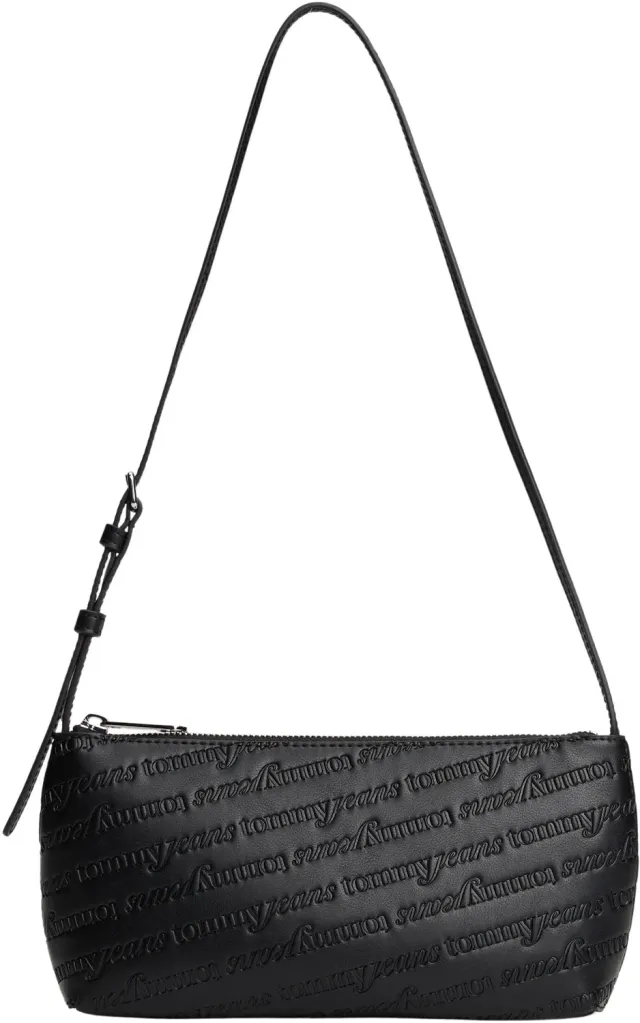 Tommy Jeans TJW Must AOP Schultertasche Schwarz Logo