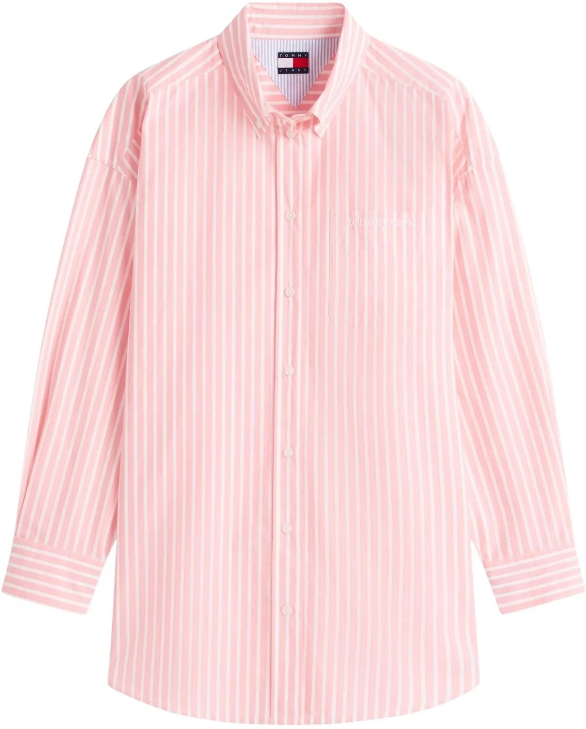 Tommy Jeans Poplin Damen Bluse L Langarm Oversize