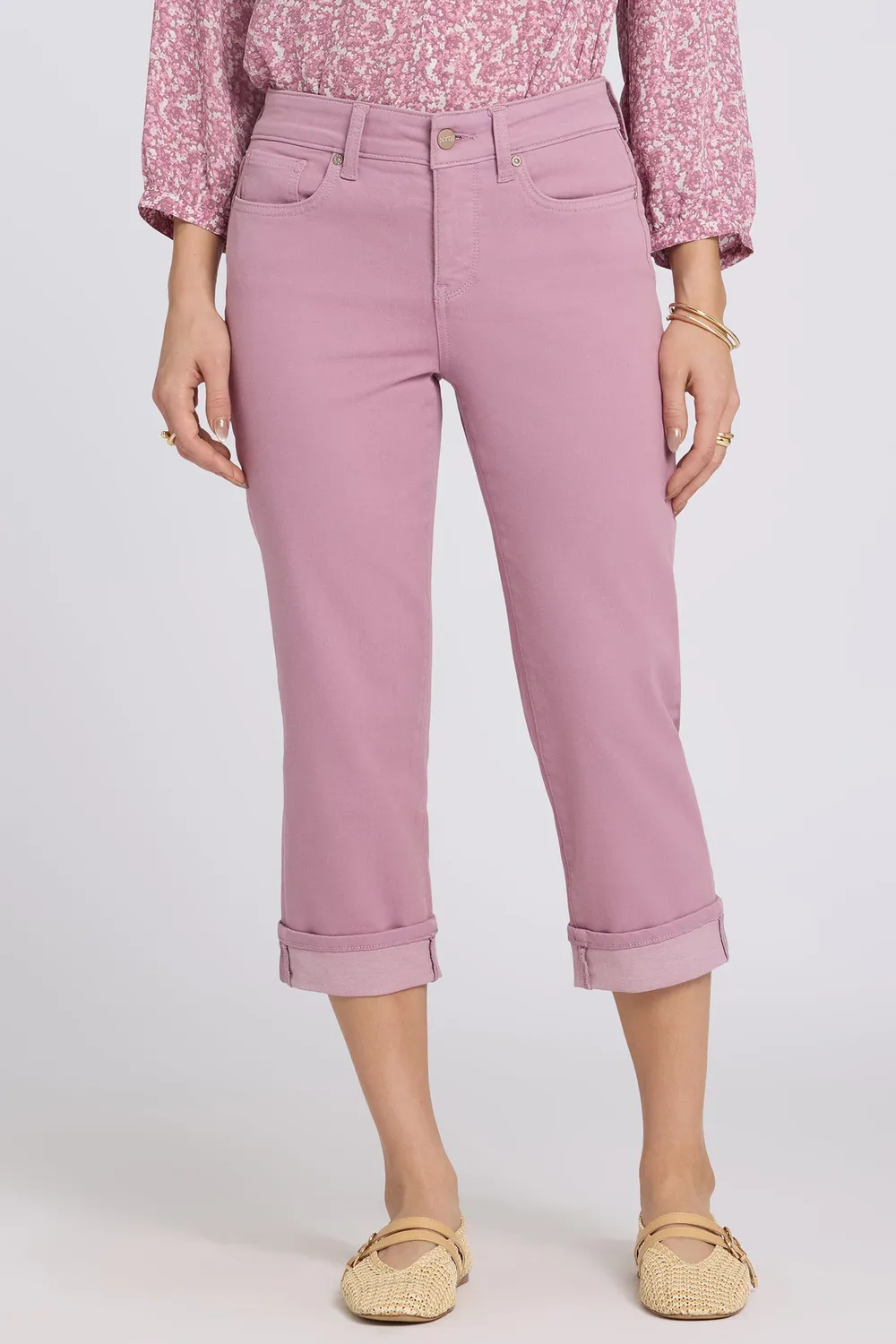 NYDJ Marilyn Straight Crop Jeans Dusky Daisy kühlend