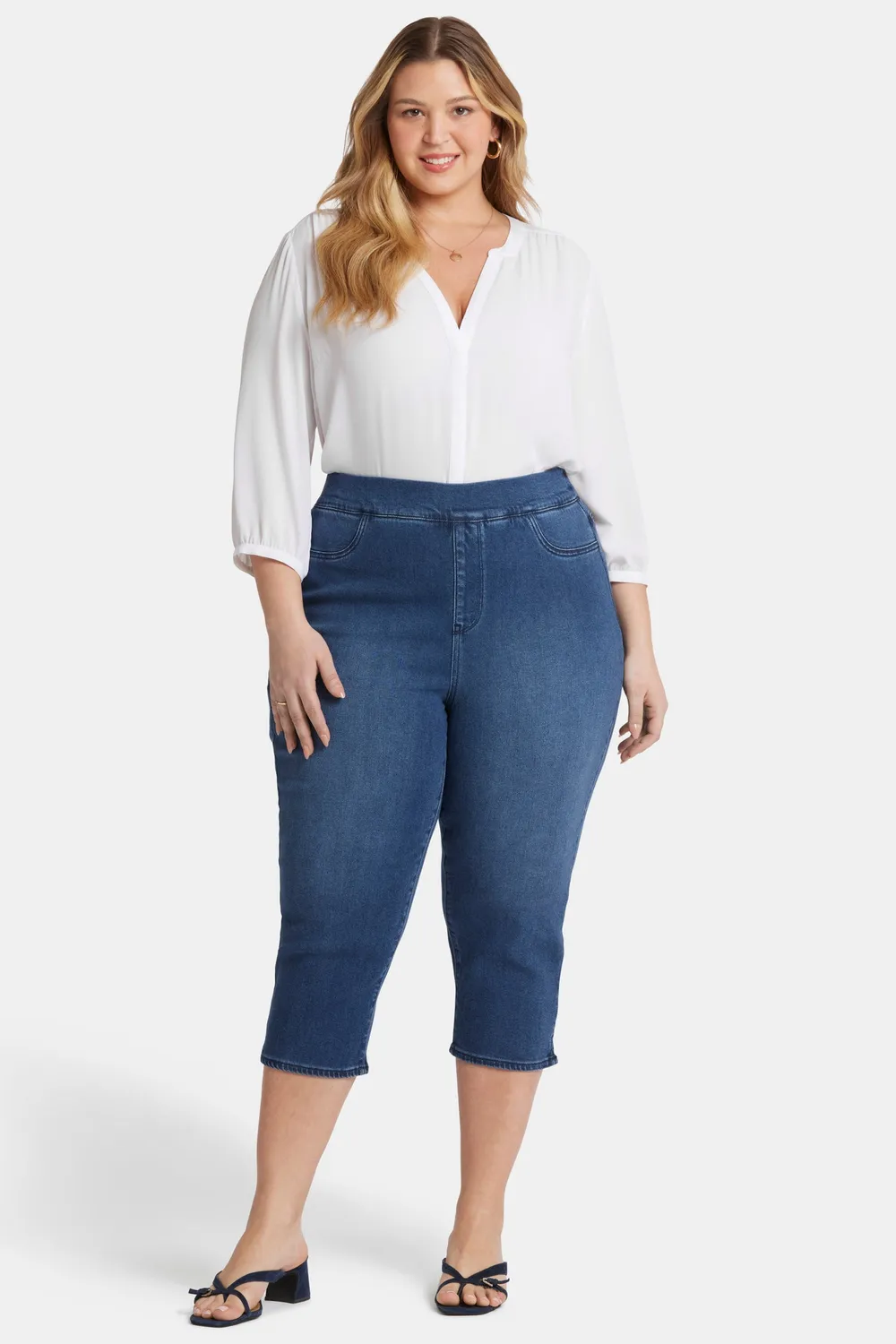 NYDJ Dakota Crop Pull-On Plus Jeans Olympus
