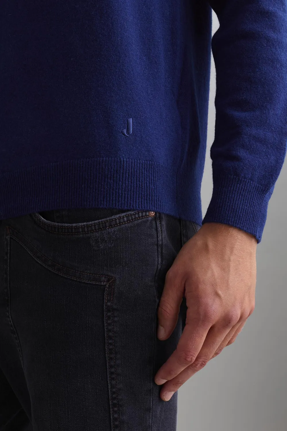 Jeckerson Girocollo Cardato Pullover meeresblau Wolle