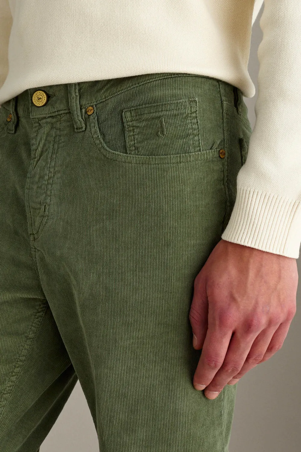 Jeckerson Jordan Herrenhose Slim Fit Grün Samt Stretch