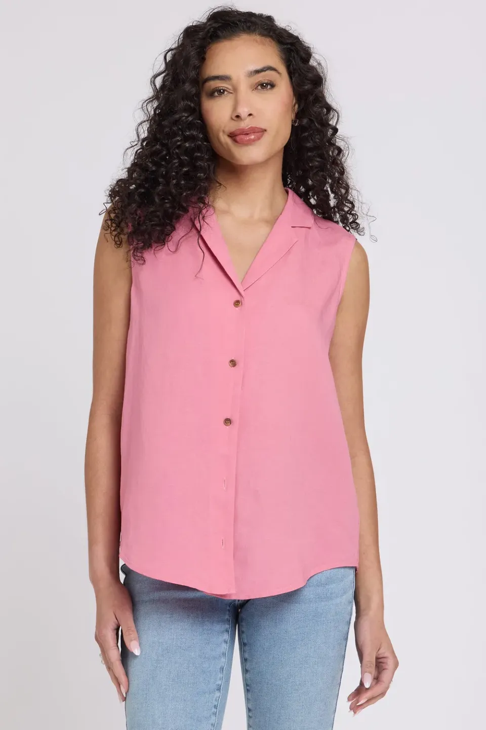 NYDJ Gabrielle Desert Rose Bluse Leinenmix