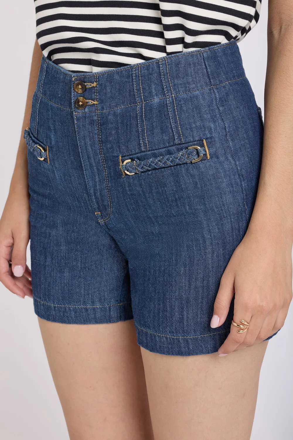NYDJ Kayla Denim Shorts Medium Indigo High-Rise