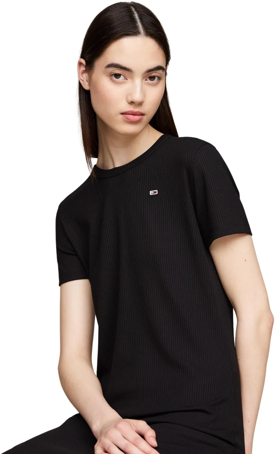 Tommy Jeans Bodycon Midi Gerippt Kleid Damen