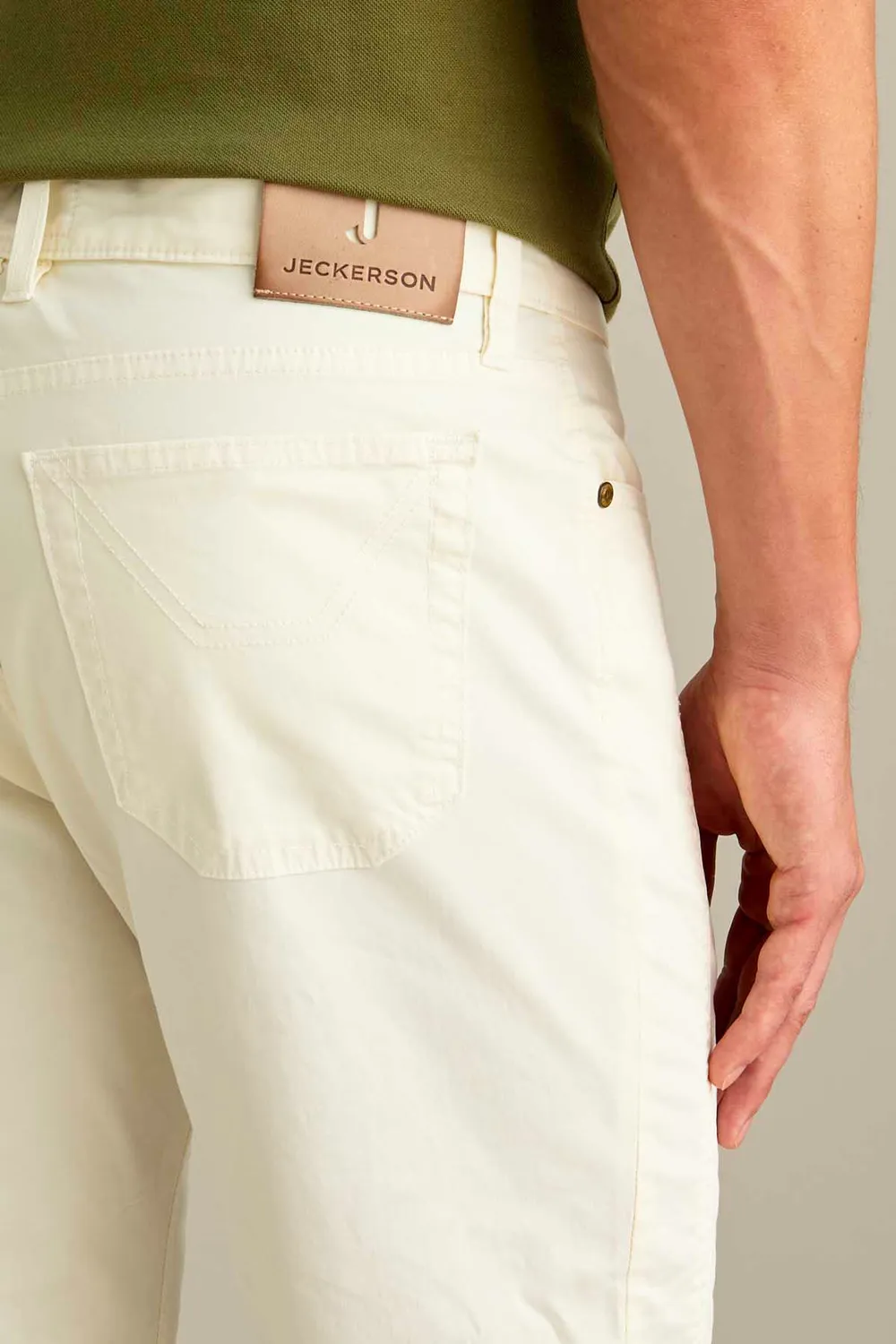 Jeckerson John Slim Fit Herrenhose Weiss Baumwolle