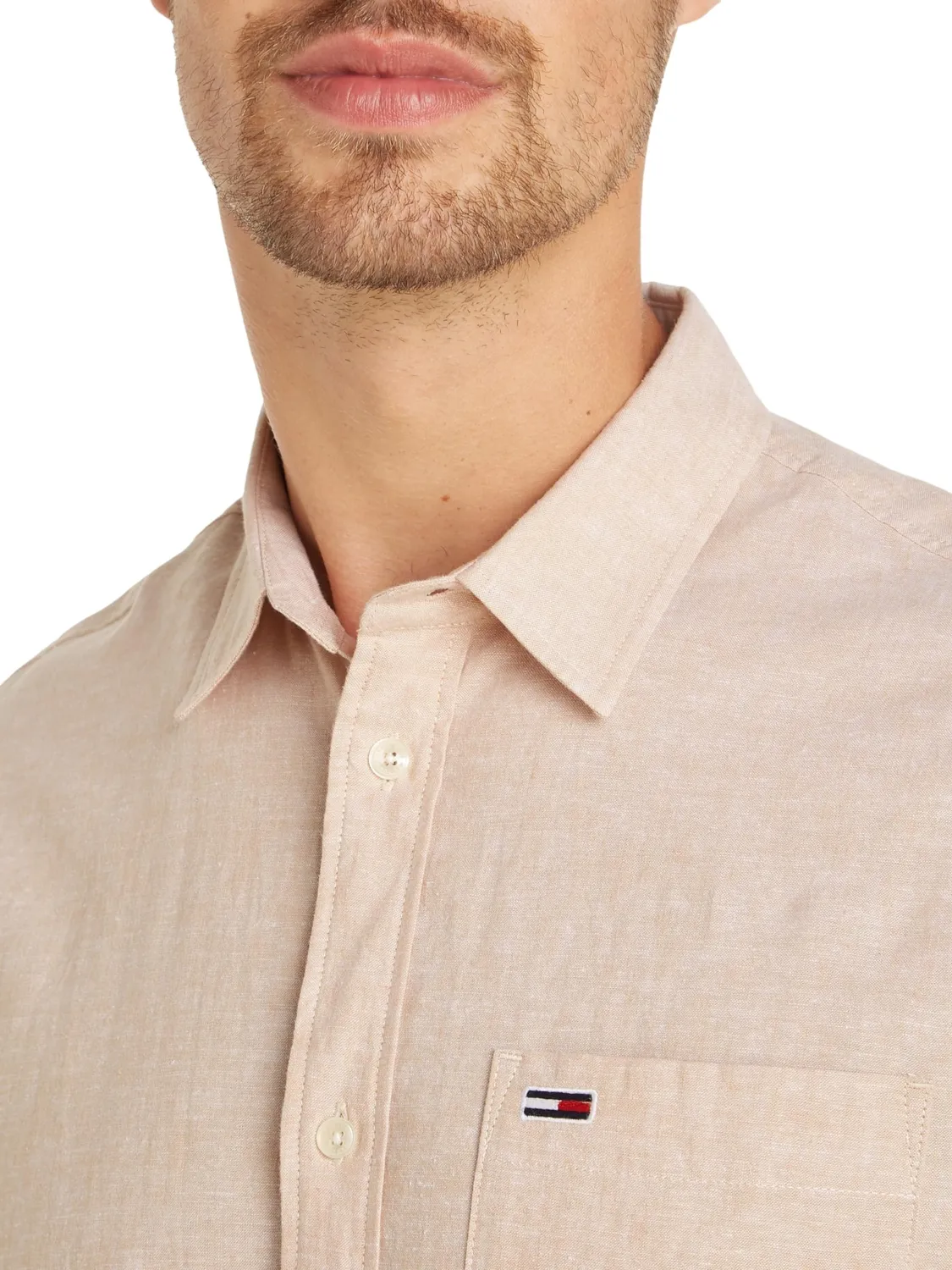 Tommy Jeans TJM Reg Linen Blend Shirt Herren Hemd XL