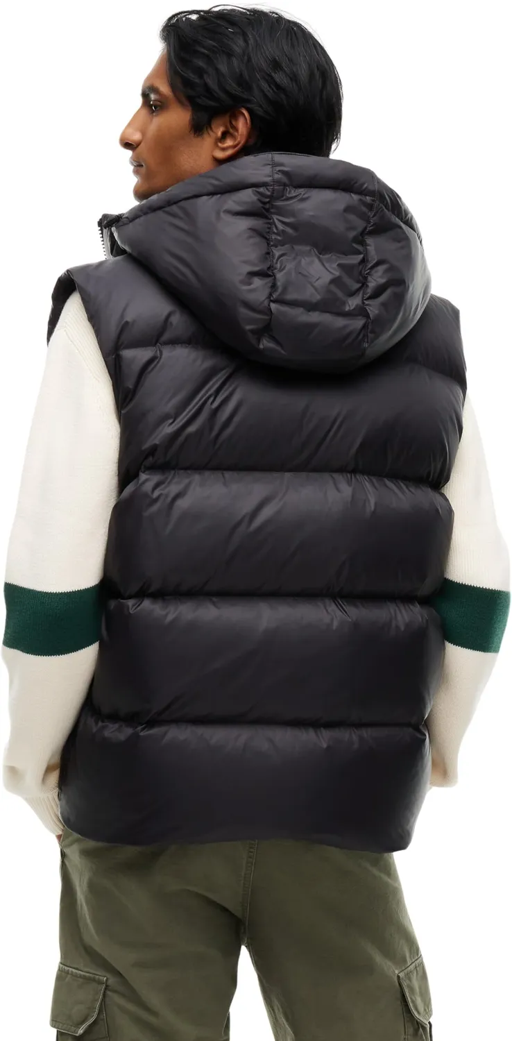 Tommy Jeans Essential Down Vest Herren Weste Schwarz Kapuze