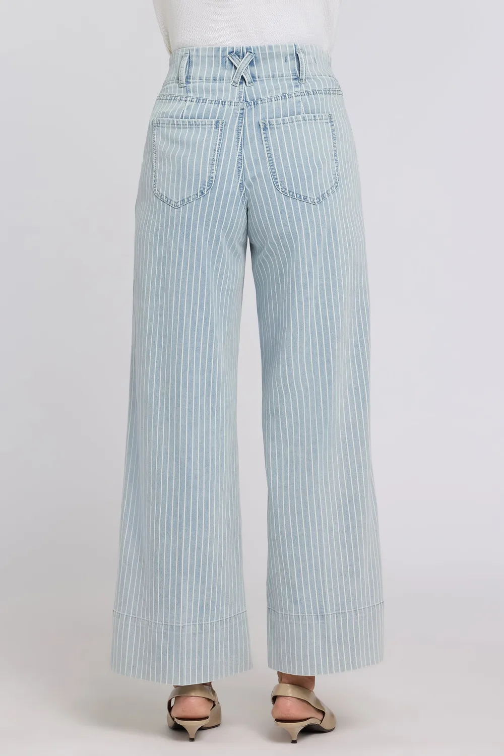 NYDJ Simone Wide Leg Jeans Azure Stripe High Rise