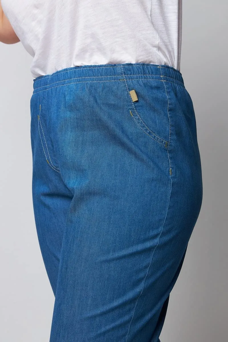 Wille Schlupfjeans Blau mit Gummizug leichte Damenjeans