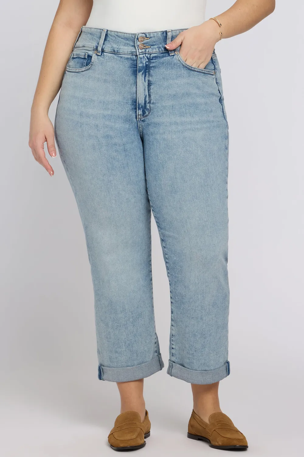 NYDJ Bailey Crop Jeans Plus Size Keys View Hellblau