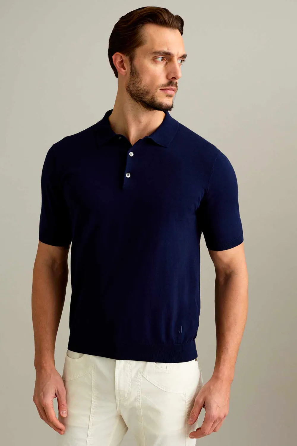 Jeckerson Polo Poloshirt Dunkelblau Baumwolle 3 Knöpfe