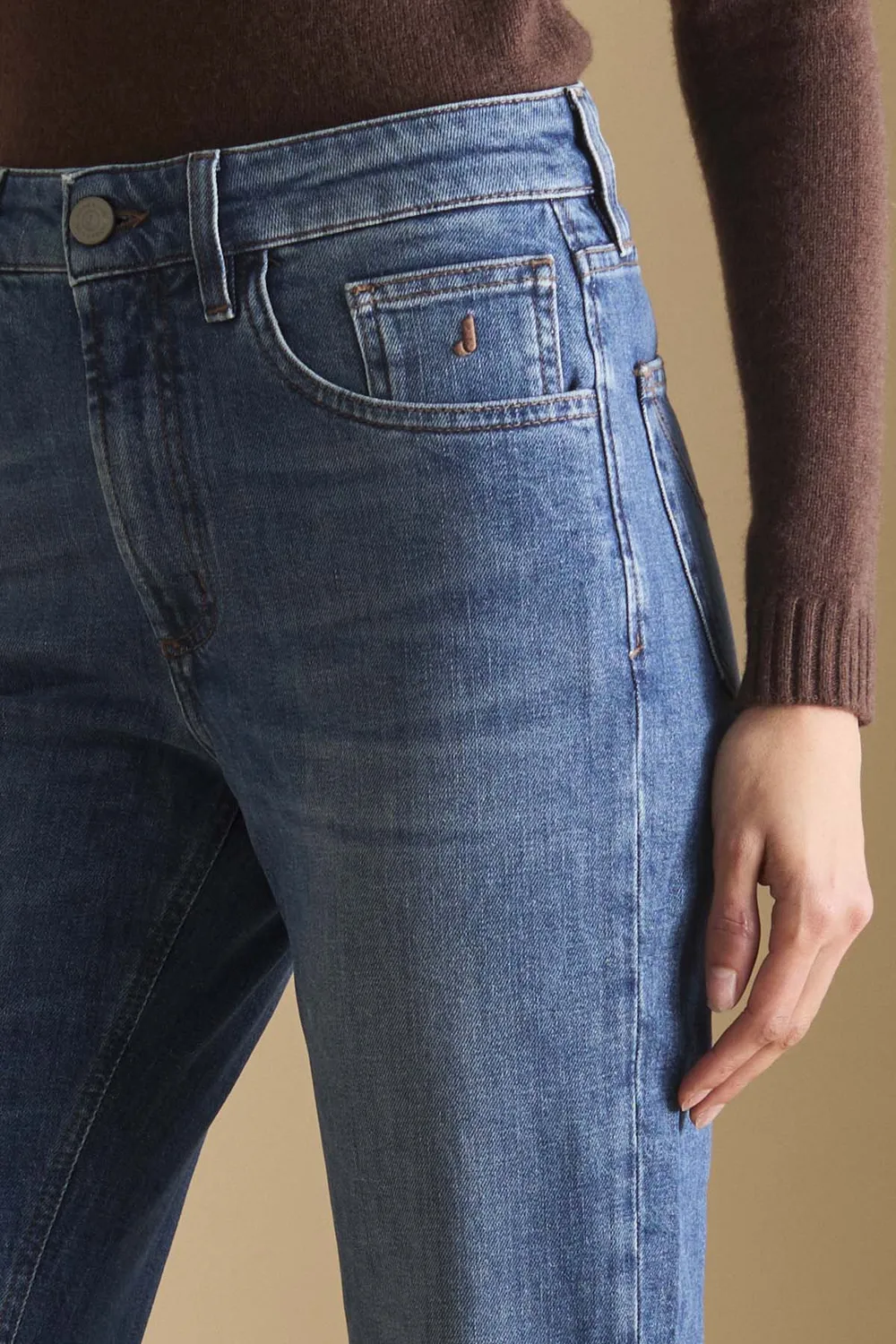 Jeckerson Jane Jeans Damen Mittelblau Straight Fit