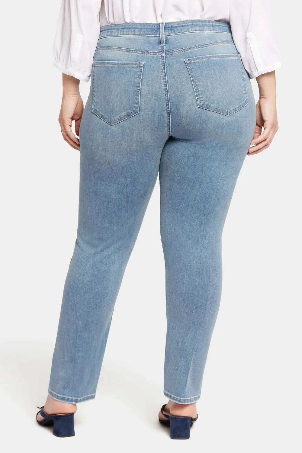 NYDJ Le Silhouette Sheri Slim Jeans Plus Angel Hellblau