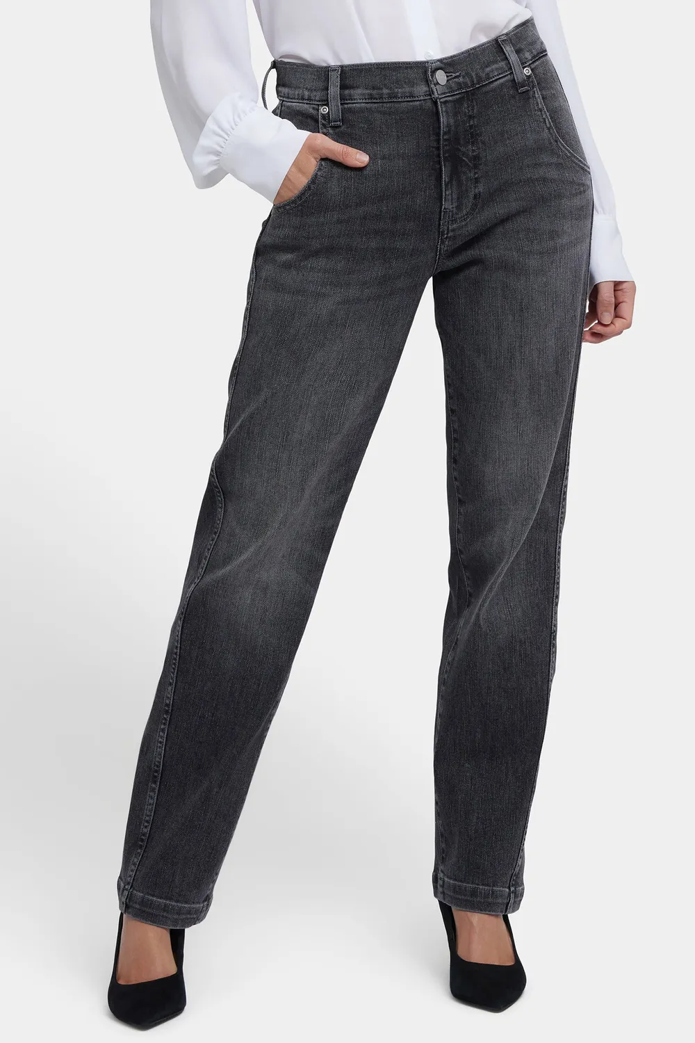 NYDJ Brooke Straight Jeans Vintage Noir locker