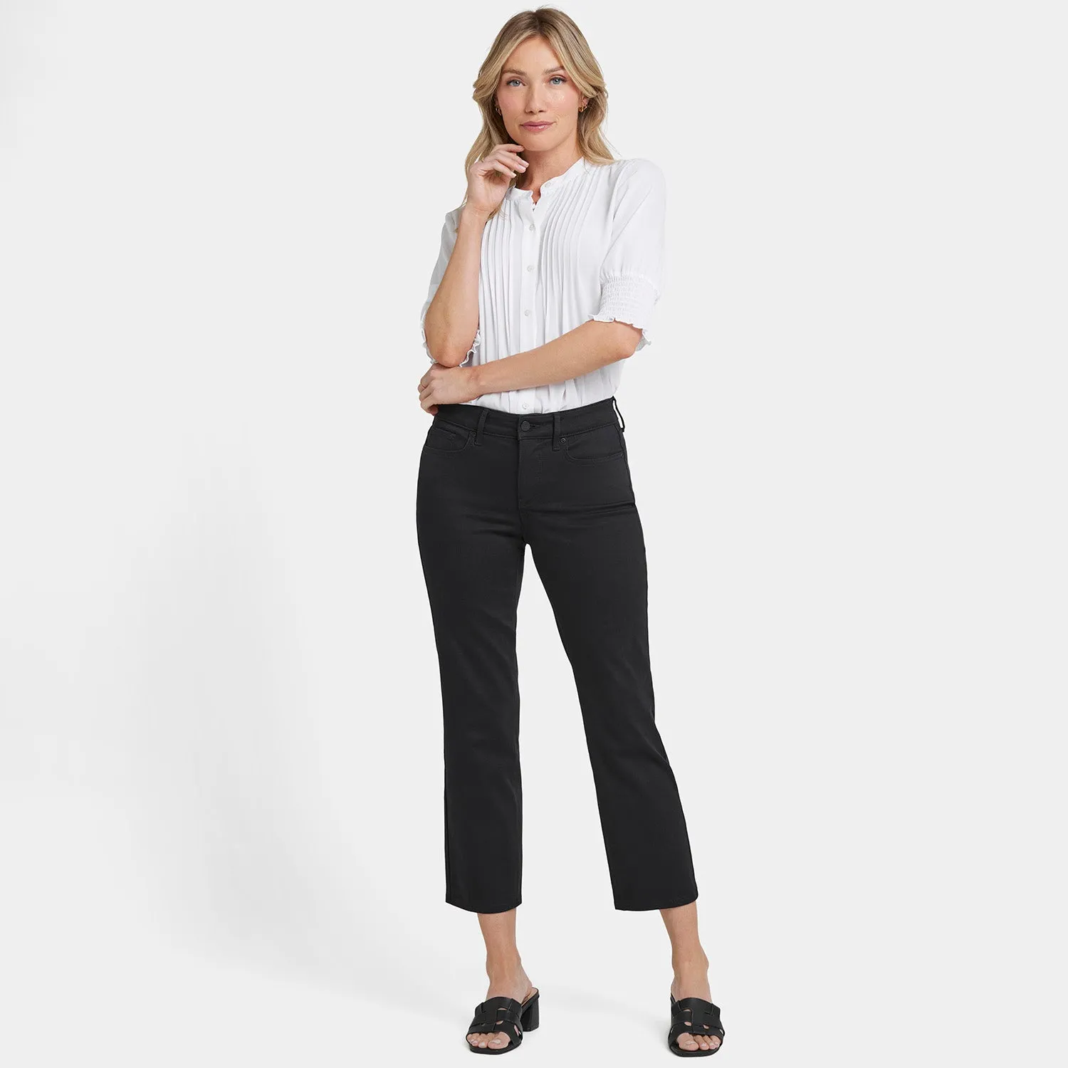 NYDJ Marilyn Straight Ankle Jeans Schwarz High-Stretch