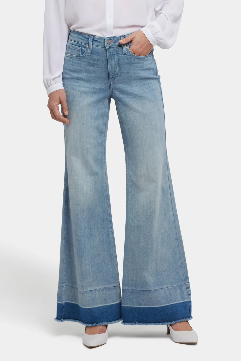 NYDJ Mia Palazzo Jeans Light Paradise weites Bein high waist