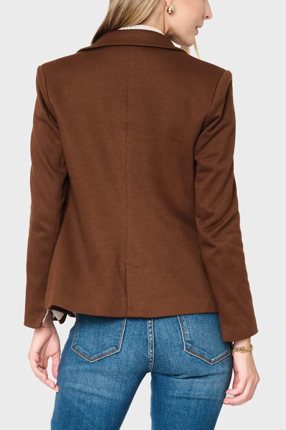 Gibsonlook Double Breasted Blazer Tuscan Saddle Stretch