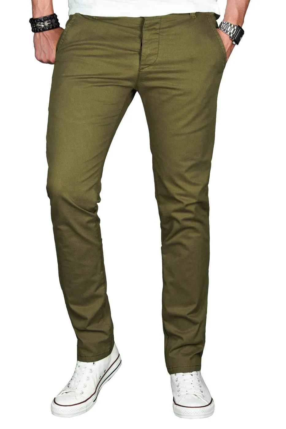 Alessandro Salvarini AS024 Chino Herren Schwarz Stretch