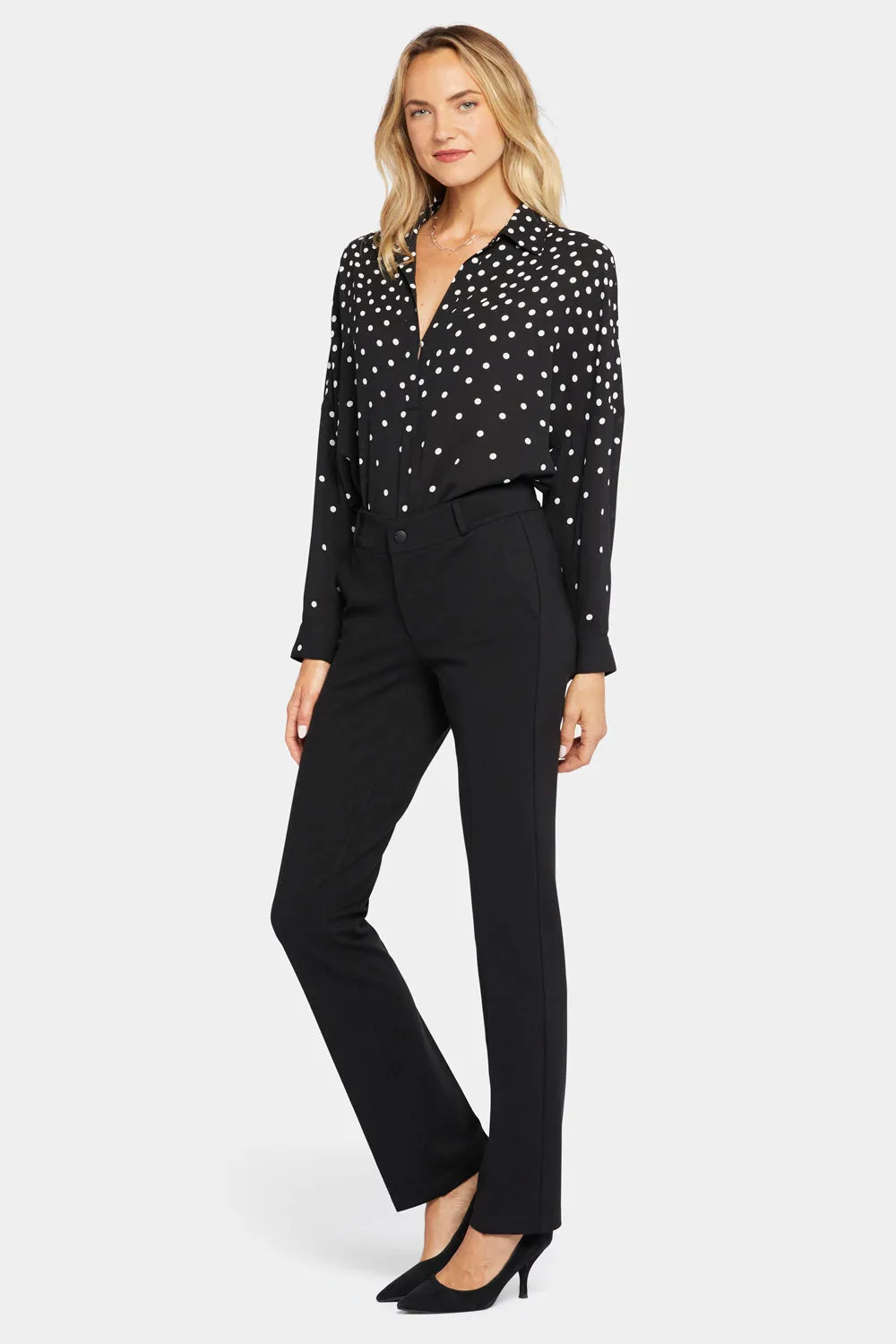 NYDJ Classic Trouser Hose Petite Black Ponte