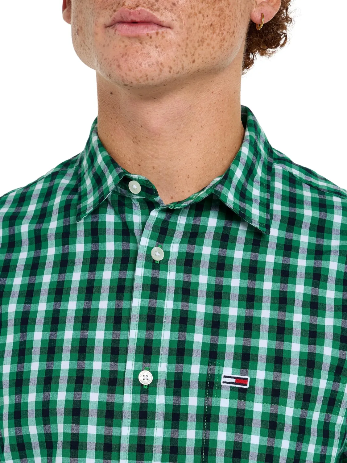 Tommy Jeans Check Hemd Langarm XXS Grün