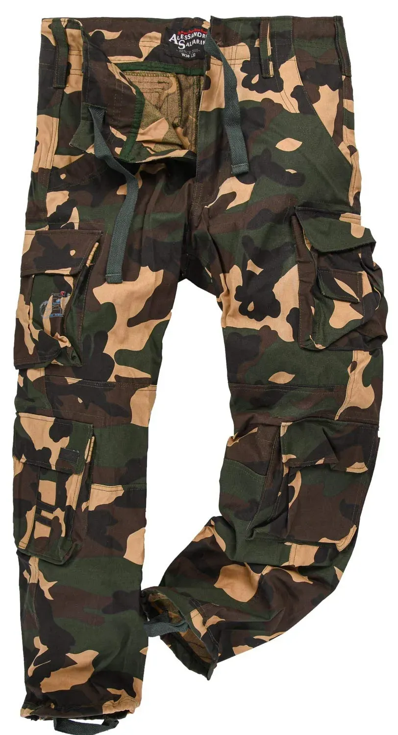 Alessandro Salvarini AS078 Cargohose lang Baumwolle mit Taschen