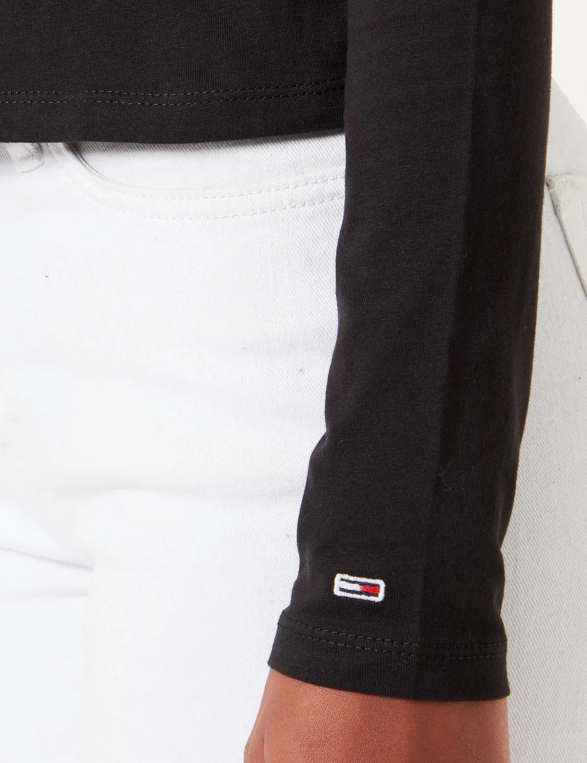 Tommy Jeans TJW Essential Logo Langarmshirt Damen S schwarz