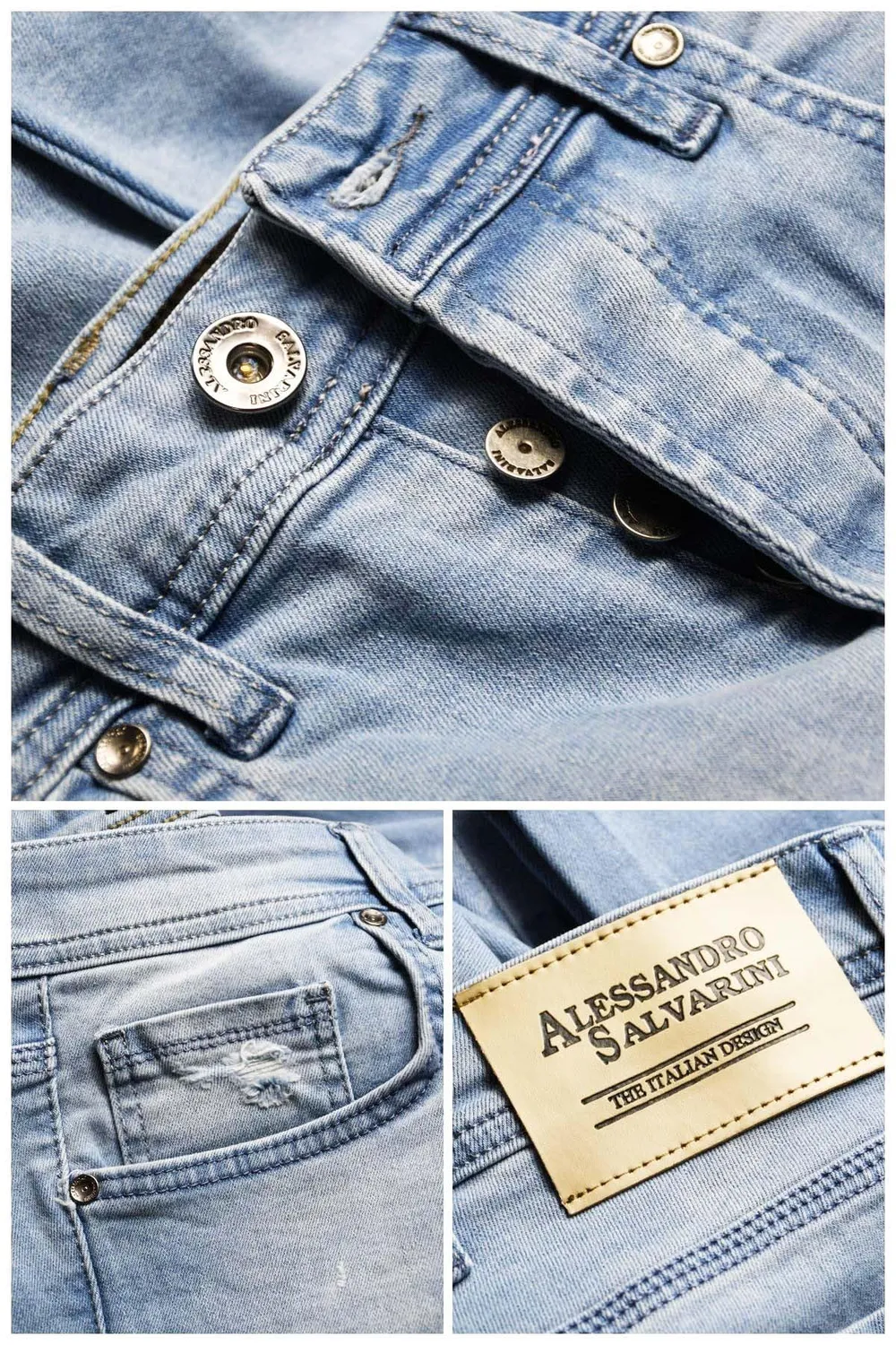 Alessandro Salvarini Slim Fit Jeans 32W/30L Stretch