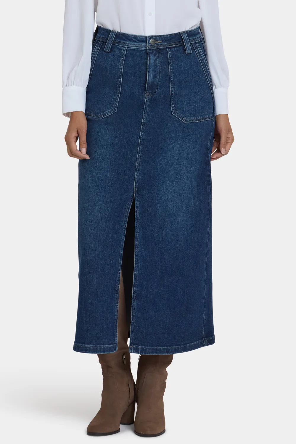 NYDJ High Rise Long Skirt Louvre Sapphire Jeansrock