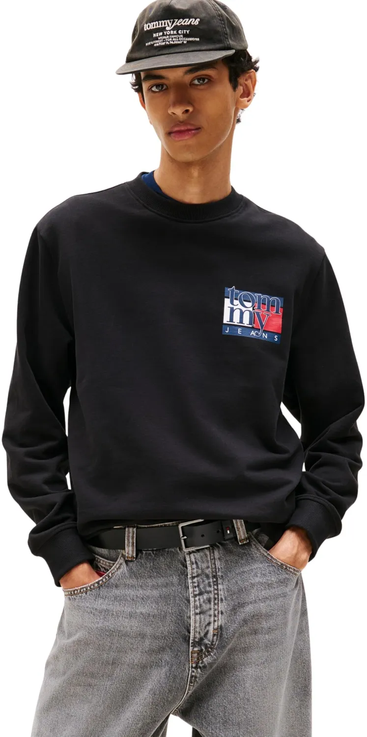 Tommy Jeans TJM RWB Flag Crew Herren Sweatshirt Baumwollmix