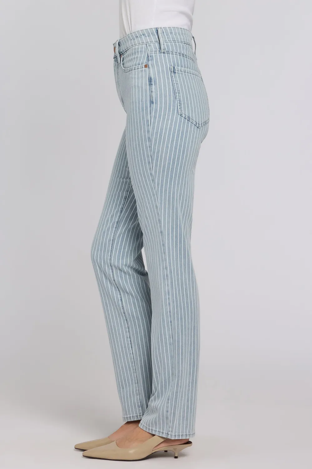 NYDJ Marilyn Straight Jeans Azure Stripe Petite High Rise