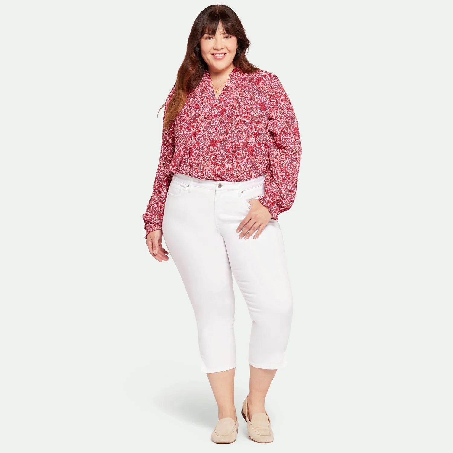 NYDJ Chloe Capri Jeans Optic White verkürzt Plus