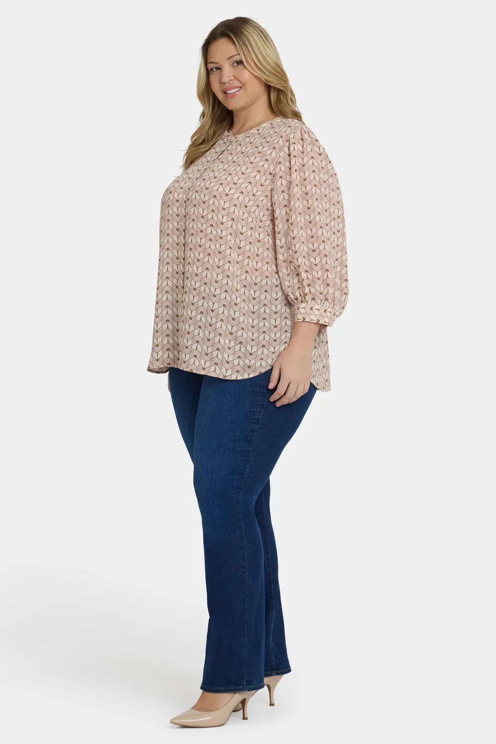 NYDJ Bonnie Plus Size Bluse Gare de Lyon 3/4-Arm