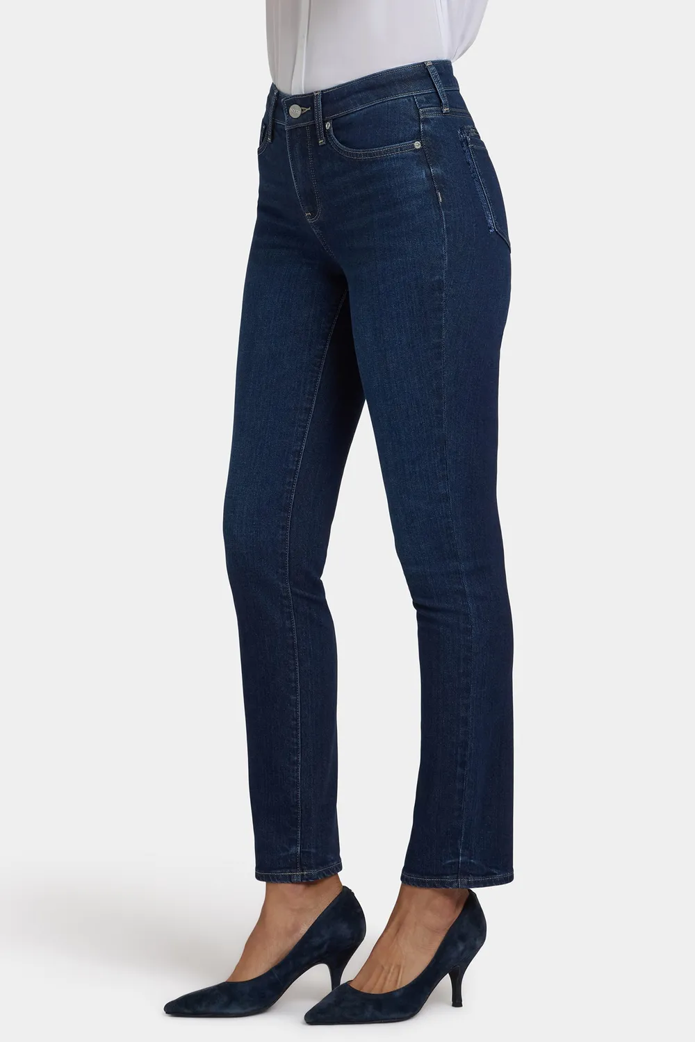 NYDJ Sheri Slim Petite Jeans Indigo Seine Pailletten