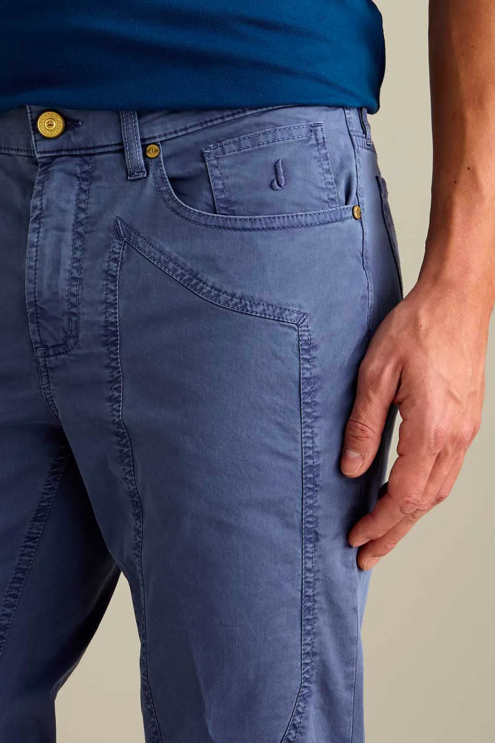Jeckerson John Slim Fit Hose Mittelblau Satin