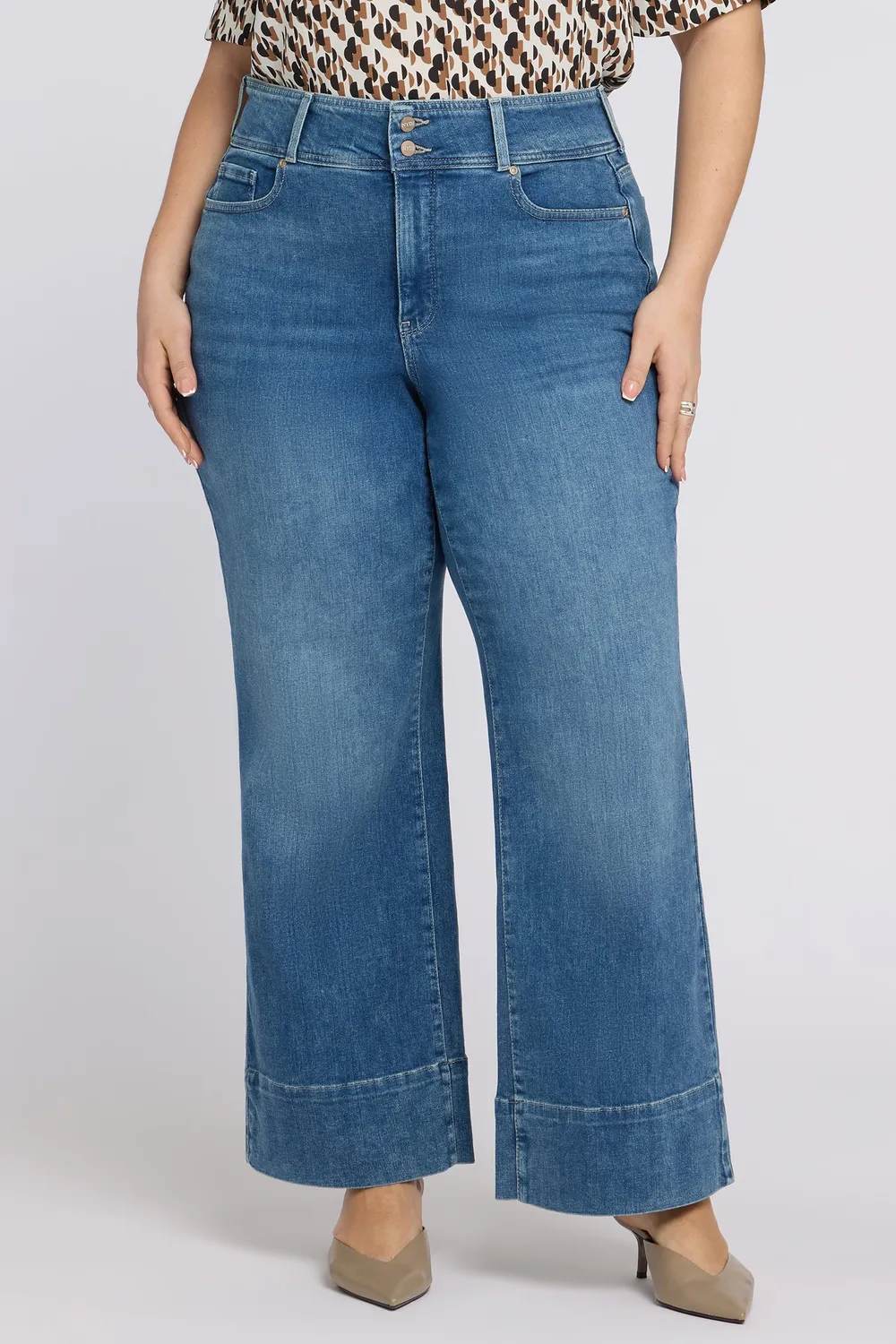 NYDJ Teresa Wide Leg Jeans Breezy Palms Plus Size