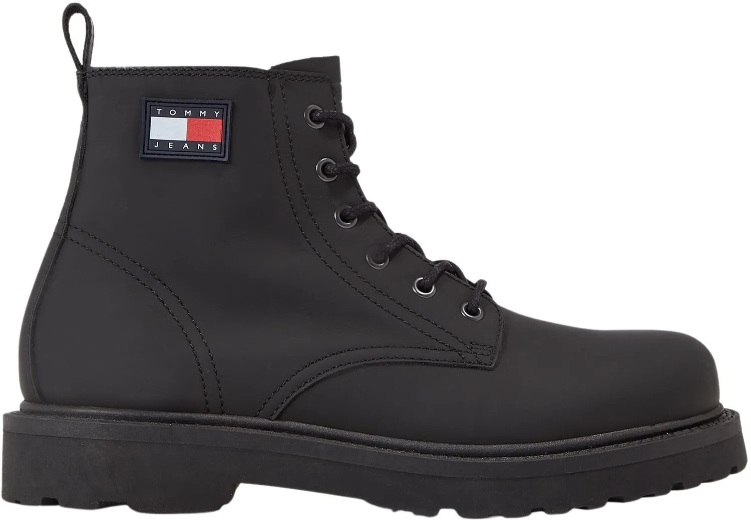 Tommy Jeans TJM Ruberized Herren Boots Schnürstiefel Schwarz