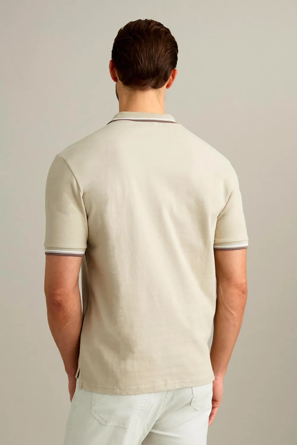 Jeckerson Polo Kurzarm Poloshirt hellbeige Piqué