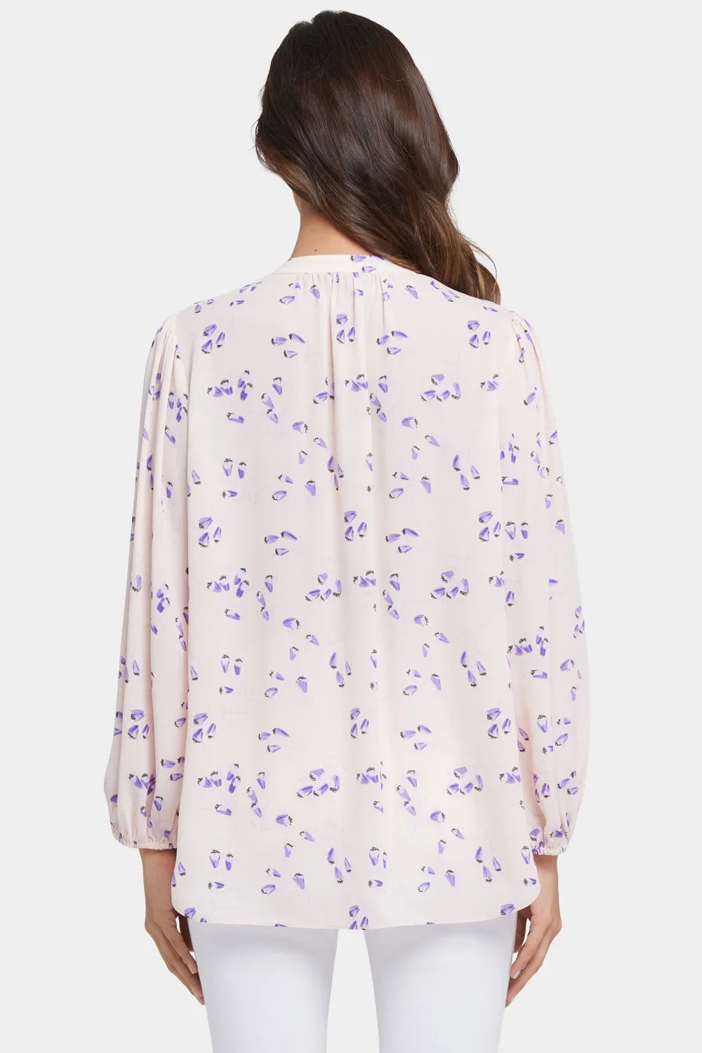 NYDJ Puff Sleeved Popover Bluse Serra de Mar Puffärmel