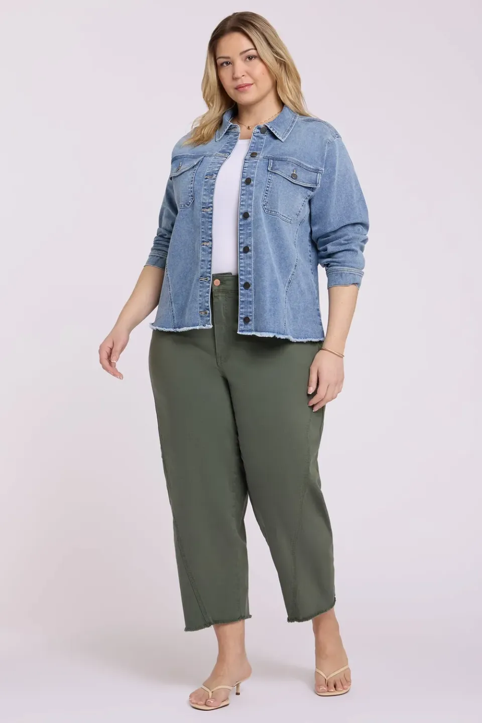 NYDJ Alyssa Relaxed Crop Plus Size Jeans Desert Green