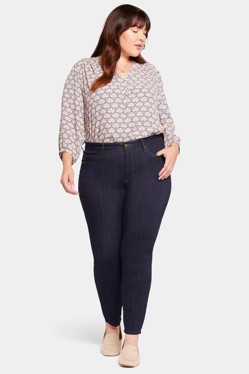 NYDJ Ami Skinny Plus-Size-Jeans Mabel blau Stretch