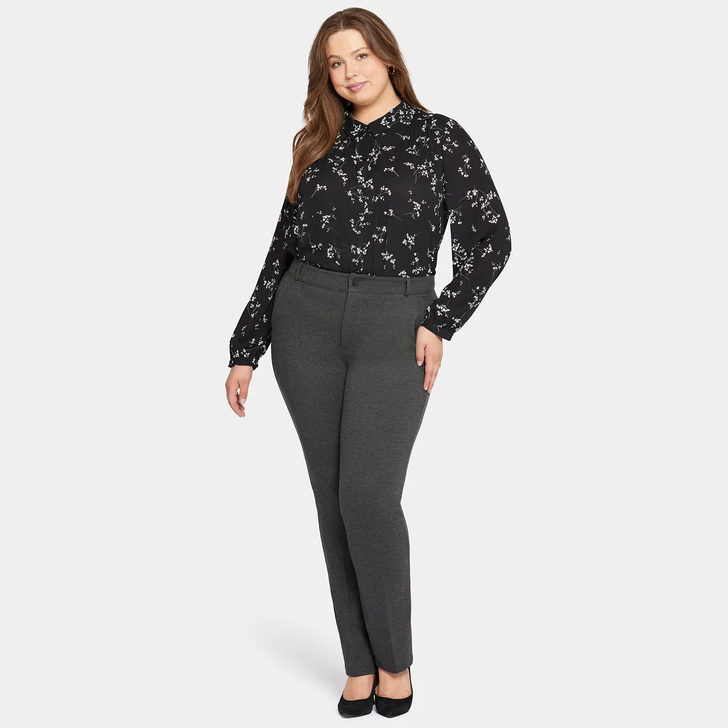 NYDJ Classic Trouser Stoffhose Charcoal Heathered formend